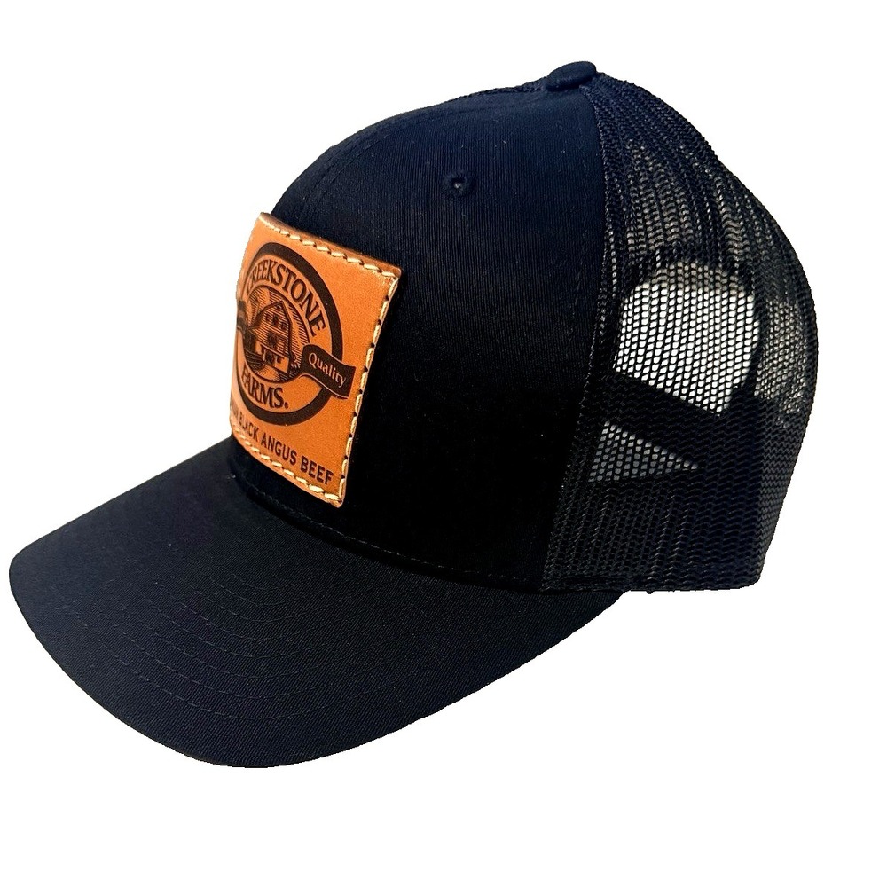 Creekstone Angus Cattle Leather Logo Snapback Trucker Hat Cap โ Richardson WR - Picture 5 of 9